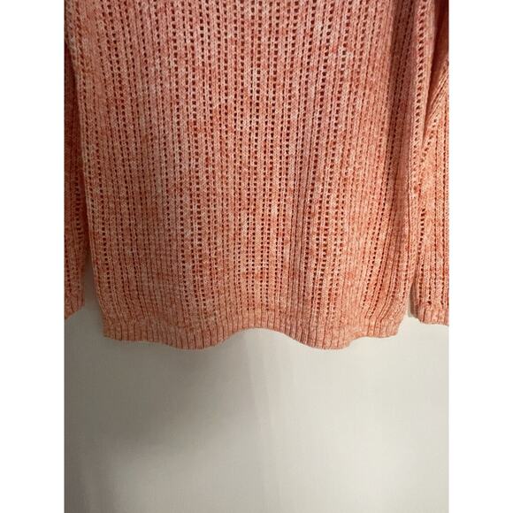 Talbots Sweater Crochet Pullover Loose-Knit Cottagecore Peach Women's SZ MP - Picture 5 of 12